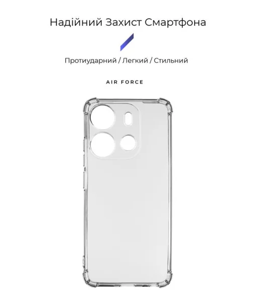 Чохол-накладка Armorstandart Air Force для Tecno Spark Go 2023 (BF7) Camera cover Transparent (ARM67036)