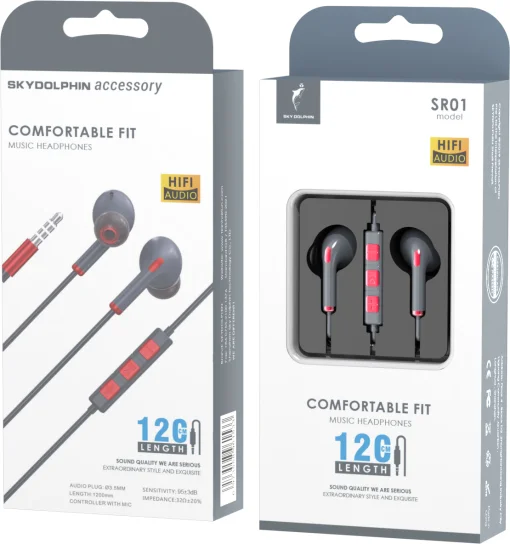 Гарнитура SkyDolphin SR01 with mic Red (HF-000475)