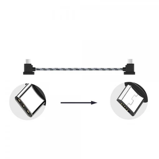 Кабель Goojodoq Type-C-MicroUSB Nylon для пульта RC-N1 DJI Mavic 3/Air 2/2S/Mini 2/3 Pro 0.15m Black (32866812366N115TM)