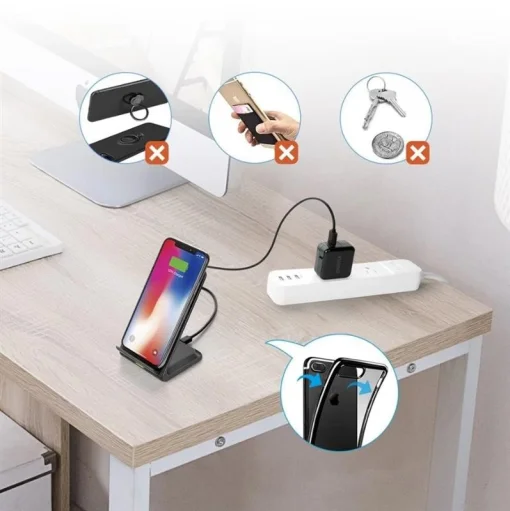 Бездротовий зарядний пристрій CHOETECH T524-S 10W Fast Wireless Charging Stand Black