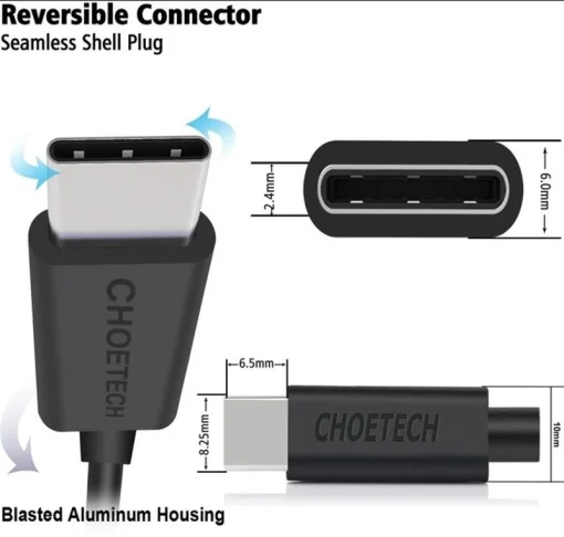 Кабель Choetech USB-USB-C, 2м (AC0003)