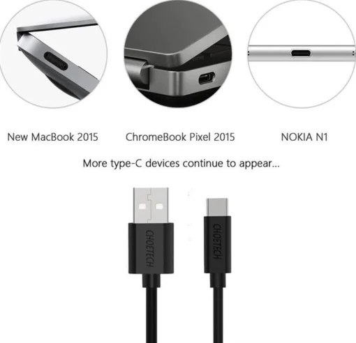 Кабель Choetech USB-USB-C, 2м (AC0003)