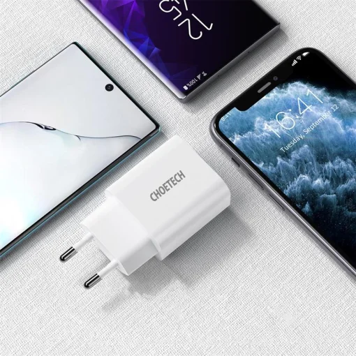 Сетевое зарядное устройство для Choetech (1USBх3A) Type-C PD20W Charger White (Q5004-V5)