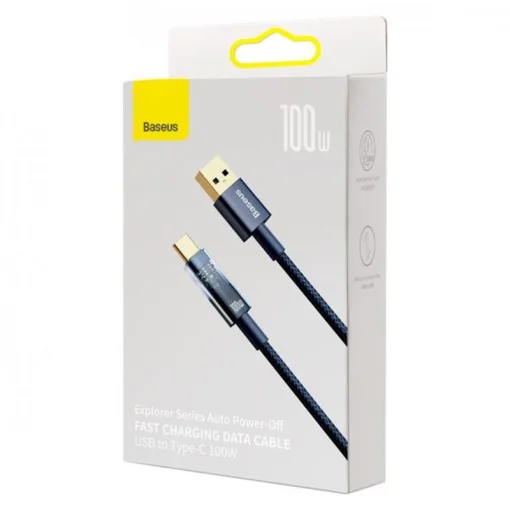 Кабель Baseus Explorer USB-USB Type-C, 5A, 100W, 2м Blue (CATS000303)