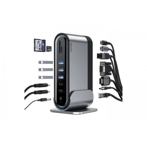 Концентратор USB-C Baseus Multifunctional Working Station Adapter Dark Gray (CAHUB-BG0G)