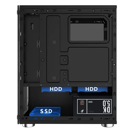 Корпус 1stPlayer X2-3B1 Black без БП