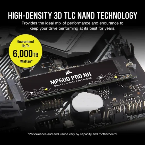 Накопитель SSD 500GB M.2 NVM Corsair MP600 Pro NH M.2 2280 PCIe Gen4.0 x4 3D TLC (CSSD-F0500GBMP600PNH)