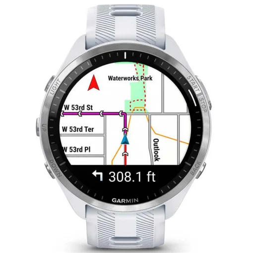 Смарт-часы Garmin Forerunner 965 Titanium Bezel with Whitestone Case и Whitestone/Powder Gray Silicone Band (010-02809-81)