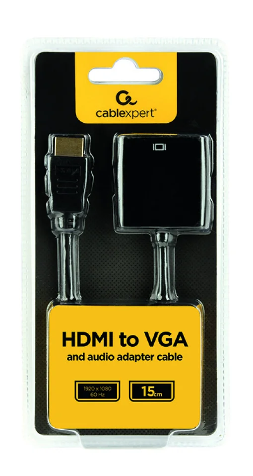 Адаптер Cablexpert (A-HDMI-VGA-03) HDMI-VGA, 3.5 mm аудио, 0.15м