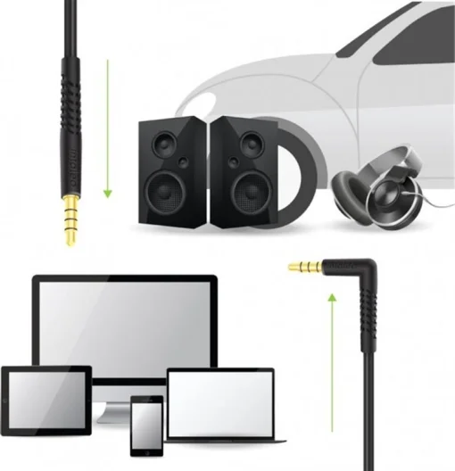 Аудио-кабель Intaleo CBFLEXAL 3.5мм - 3.5мм (M/M), 1.2м, L-type Black (1283126559594)