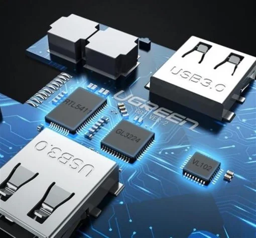 Концентратор USB Type-C Ugreen CM136 3xUSB 3.0+HDMI+3.5 мм, Gray (80132)