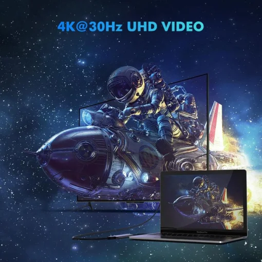 Концентратор USB Type-C Ugreen CM136 3xUSB 3.0+HDMI, Gray (50209)