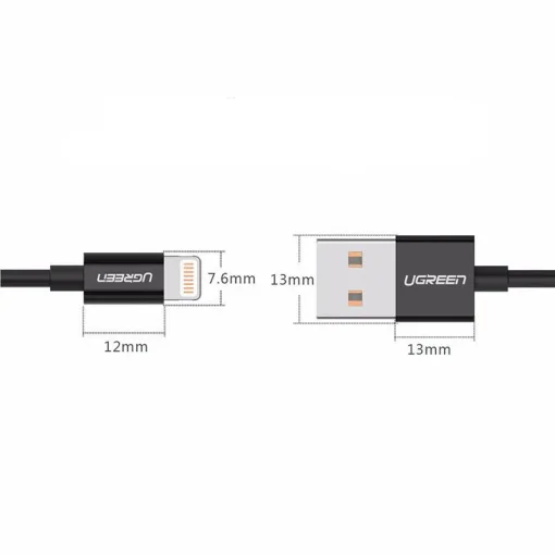 Кабель Ugreen US155 USB - Lightning, 2м, Black (80823)