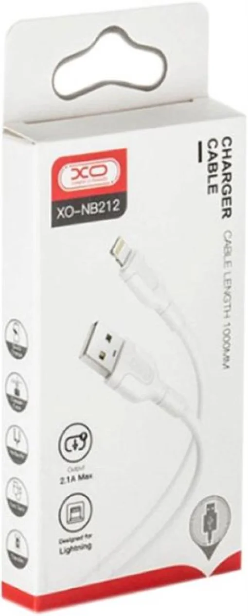 Кабель XO NB212 USB-Lightning 2.1A 1м White (XO-NB212i-WH)