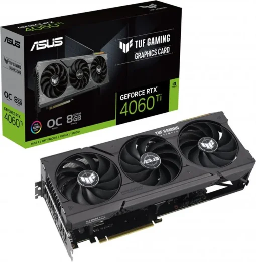 Видеокарта GF RTX 4060 Ti 8GB GDDR6 TUF Gaming OC Asus (TUF-RTX4060TI-O8G-GAMING)