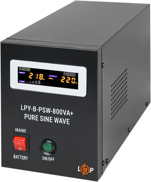 Источник бесперебойного питания LogicPower LPY-B-PSW-800VA+ (560Вт)5A/15A, с правильной синусоидой 12V