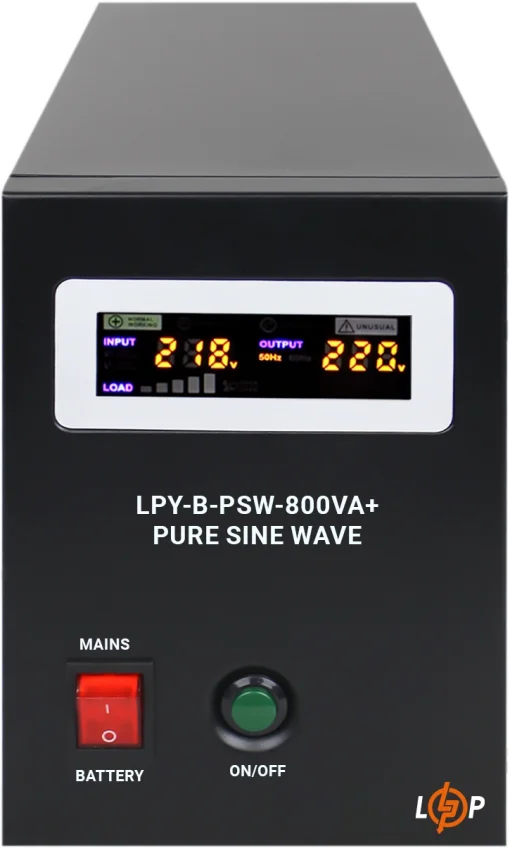 Источник бесперебойного питания LogicPower LPY-B-PSW-800VA+ (560Вт)5A/15A, с правильной синусоидой 12V