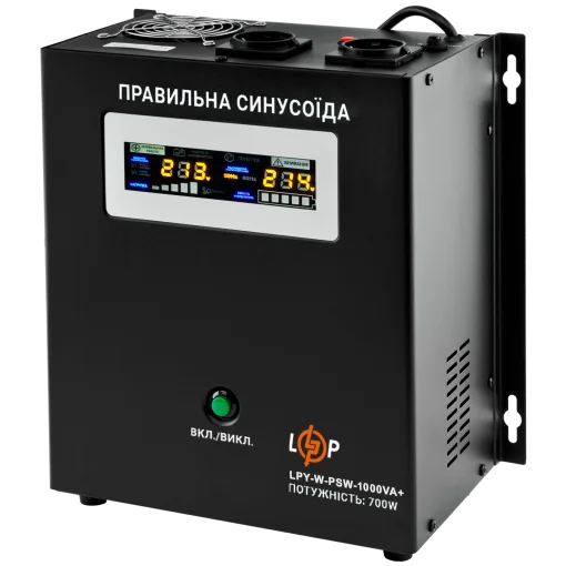 Источник бесперебойного питания LogicPower LPY-W-PSW-1000VA+ (700Вт), Lin.int., AVR, 2х Schuko, металл (LP4144)