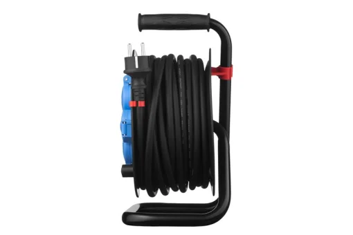 Сетевой удлинитель на катушке 2E 4XSchuko, IP44, 3G*1.5мм, 20м, black (2E-CR4315IP44M20)