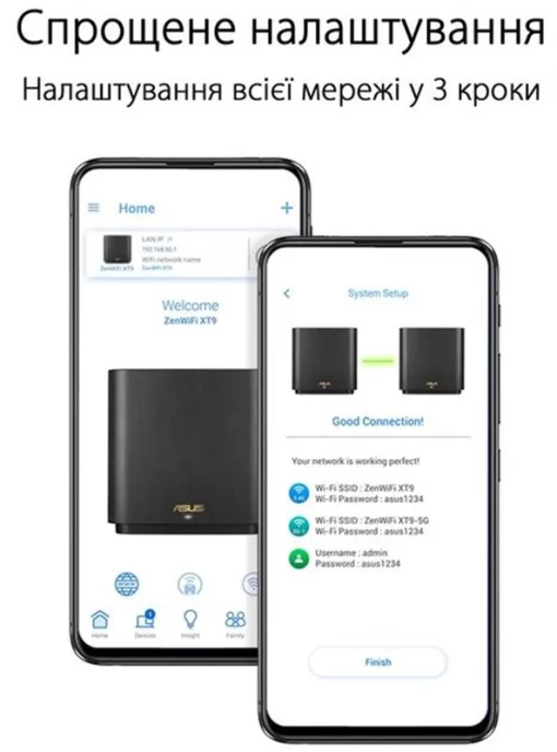 Wi-Fi Mesh система Asus ZenWiFi XT9 White 2pk (90IG0740-MO3B40)