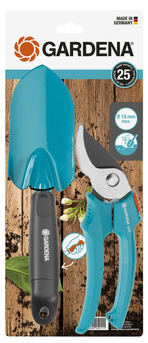 Комплект садовых инструментов Gardena Classic (секатор 18 мм + совок 8 см) (12201-20.000.00)