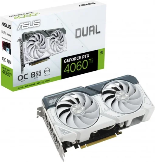 Видеокарта GF RTX 4060 Ti 8GB GDDR6 Dual OC White Asus (DUAL-RTX4060TI-O8G-WHITE)