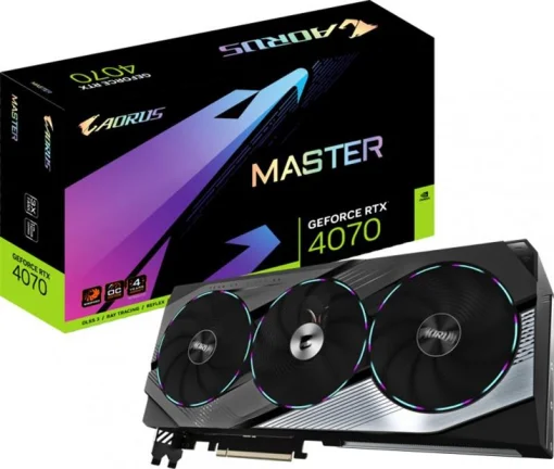 Видеокарта GF RTX 4070 12GB GDDR6X Aorus Master Gigabyte (GV-N4070AORUS M-12GD)