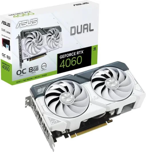 Видеокарта GF RTX 4060 8GB GDDR6 Dual OC White Asus (DUAL-RTX4060-O8G-WHITE)