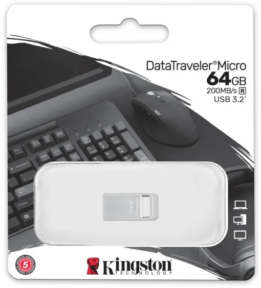 Флэш-накопитель USB3.2 64GB Kingston DataTraveler Micro (DTMC3G2/64GB)