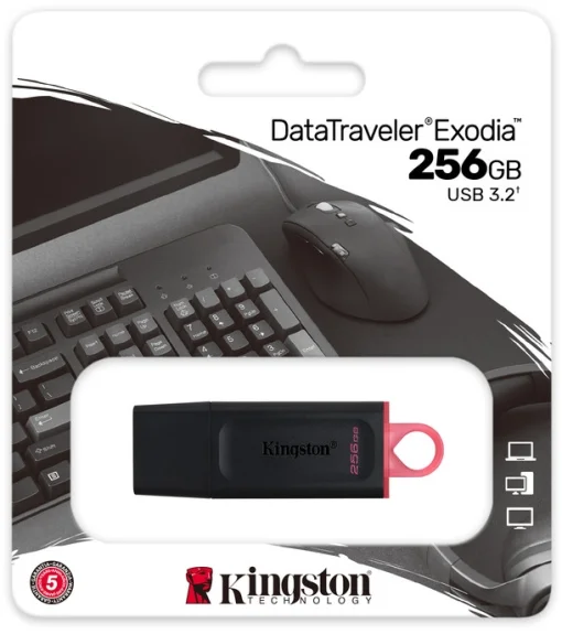 Флэш-накопитель USB3.2 256GB Kingston DataTraveler Exodia Black/Pink (DTX/256GB)