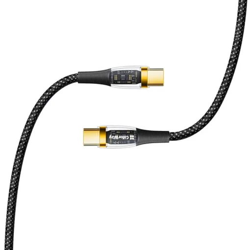 Кабель ColorWay USB Type-C - USB Type-C (transparent head) PD Fast Charging, 5А, 100W, 1.2м Black (CW-CBPDCC053-BK)