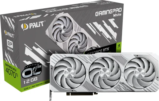 Видеокарта GF RTX 4070 Ti 12GB GDDR6X GamingPro White OC Palit (NED407TV19K9-1043W)