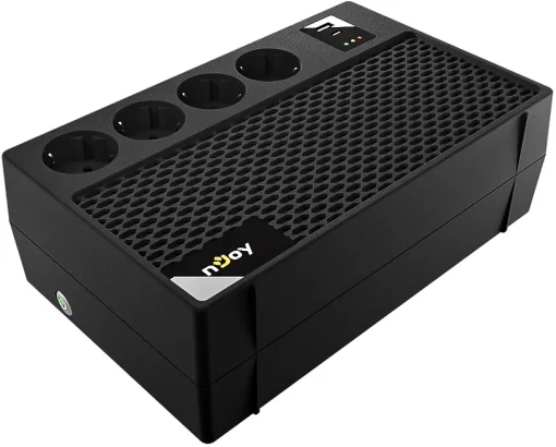 Источник бесперебойного питания NJOY Renton 650 Plus (UPCSBLS665TRPCG01B) Lin.int., AVR, 4 x евро, 1 x USB Type A, 1x USB Type C, пластик