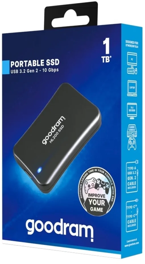 Накопичувач зовнішній SSD 2.5" USB 1TB Goodram HL200 (SSDPR-HL200-01T)
