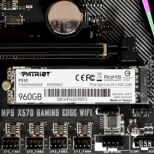 Накопитель SSD 960GB Patriot P310 M.2 2280 PCIe NVMe 3.0 x4 TLC (P310P960GM28)
