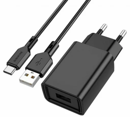 Зарядное устройство для Borofone BA68A Glacier USB 2.1A Black (BA68ACB)