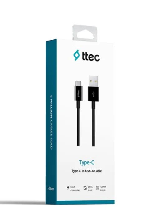 Кабель Ttec (2DK12S) USB - Type-C 1.2м, Black