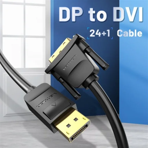 Кабель Vention DisplayPort - DVI-D (M/M), 1.5 м, Black (HAFBG)