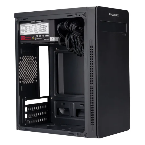 Корпус Prologix E101 500W 12см, 2xUSB3.0, Black