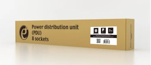 Блок розеток EnerGenie 19" 1U (EG-PDU-014) алюм. корп.,  8 розеток,  16A, 2м, чорний, вилка Schuko