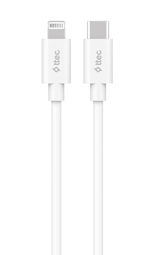 Кабель Ttec (2DKM04B) USB-C-Lightning, 1.5м White MFi