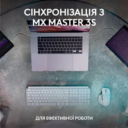 Клавиатура беспроводная Logitech MX Keys S Pale Grey (920-011588)