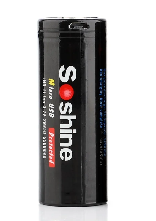Аккумулятор Soshine 26650 microUSB 5500mAh 1шт
