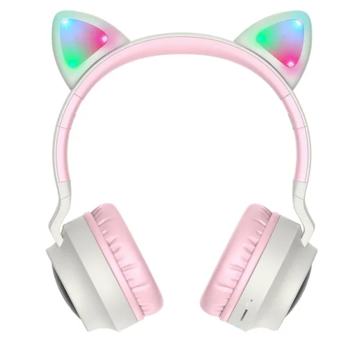 Bluetooth-гарнитура Hoco W27 Cat Ear Grey/Pink (W27GP)