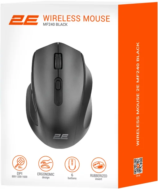 Мышь беспроводная 2E MF240 Silent WL Black (2E-MF240WB)