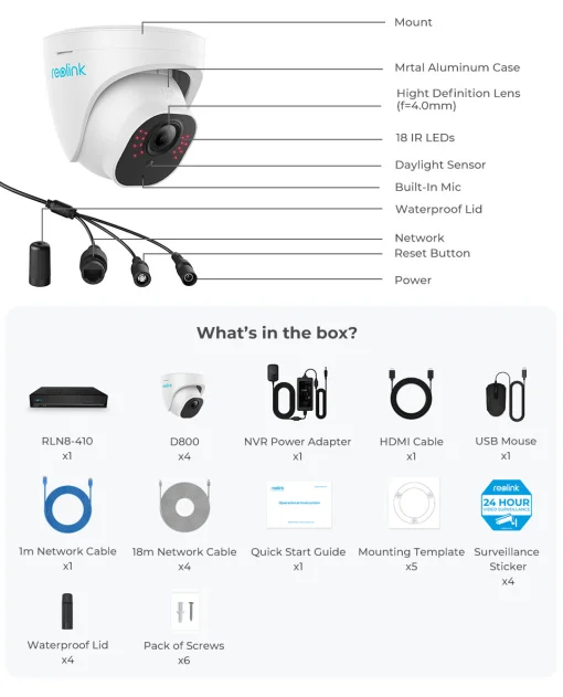 Комплект видеонаблюдения Reolink RLK8-800D4-A-V2
