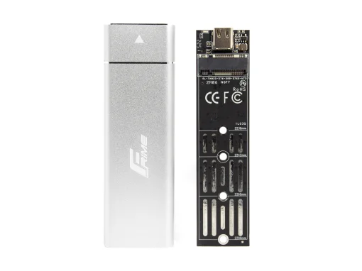 Внешний карман Frime M.2 NGFF SATA, USB 3.1 Type-C, Metal, Silver (FHE221.M2UC)