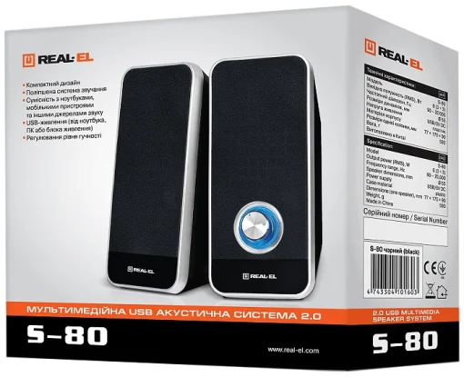Акустична система REAL-EL 2.0 S-80 Black