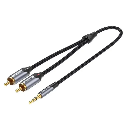 Кабель Vention 3.5мм - 2xRCA (M/M), 1.5м, Black (BCNBG)