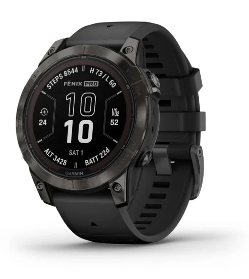 Смарт-часы Garmin Fenix ​​7 Pro Sapphire Solar Carbon Gray DLC Titanium with Black Silicone (010-02777-54)